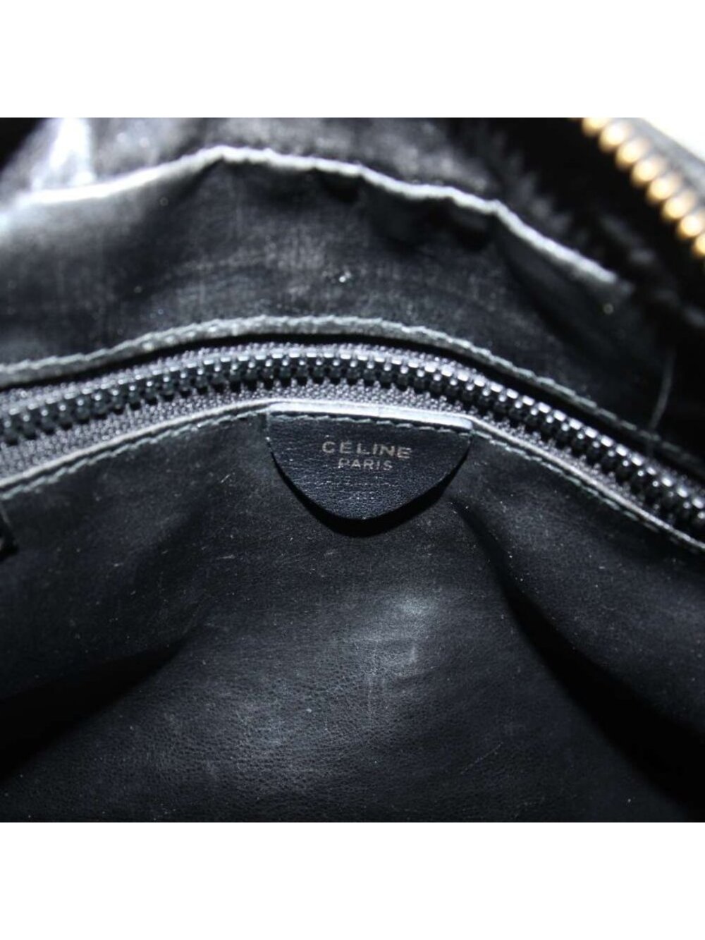 Celine Vintage Shoulder Bag Crossbody Leather Logo Black - Picture 5 of 8